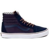 vans sk8 hi dress blue womens shoes high top trainers in multicolour