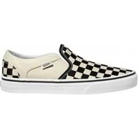 vans w asher chckrbrdblack womens skate shoes trainers in beige