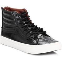 vans womens black croc leather sk8 hi slim trainers womens shoes high  ...