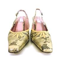 Van Dal Size 5.5 Beige and Silver Snake Print Leather Shoes