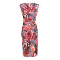 Vanessa Horne The Carrie Floral Dress in Red and Grey