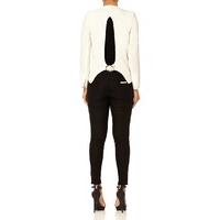 VANITY - Ivory blazer with cut out back detail and decorative belt buckle