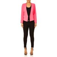 VANITY - Hot pink blazer with cut out back detail and decorative belt buckle