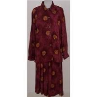 Variations: Size 16 Burgundy mix blouse & skirt
