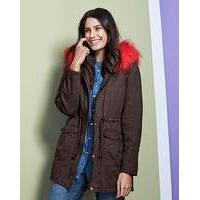 Value Parka With Pink Fur Trim