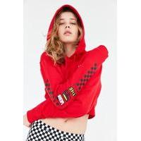 vans uo red cropped hoodie light red