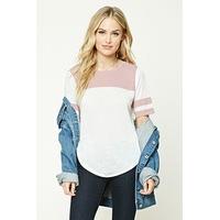 varsity striped slub knit tee