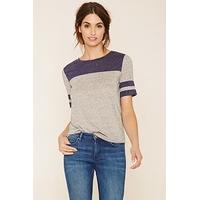 varsity striped slub knit tee