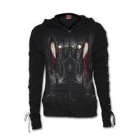 Vamp Fangs Lace-Up Zip Hoody - Size: S