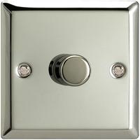 Varilight Classic 1 Gang 1 or 2 Way 1x400W Dimmer Switch - Mirror Chrome