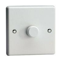 Varilight V-Pro 1 Gang 2-Way 1x400W Dimmer Switch - Classic White with White Knobs