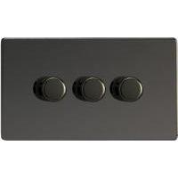 Varilight V-Pro 2 Gang Dimmer 400W - Screwless Iridium Black