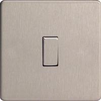 Varilight Screwless 1 Gang 2 Way Switch With Metal Rocker (Single XDS1S) - Brushed Steel