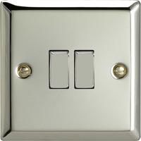 Varilight Classic 2Gang Intermediate Rocker Switch With Metal Rockers - Polished Chrome