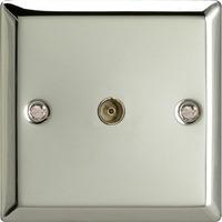 Varilight Classic 1 Gang Co-axial TV Socket (Single XC8) - Polished Chrome