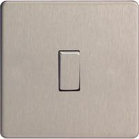 Varilight Screwless 1 Gang Intermediate Switch With Metal Rocker (Single XDS7S) - Brushed Steel