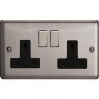 varilight classic 2 gang switched socket with black insert double xs5d ...