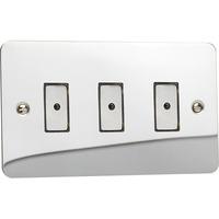 Varilight 3-Gang V-Pro Eclique2 Touch/Remote Control LED Dimmer - Polished Chrome