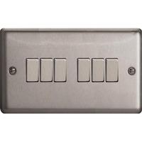 Varilight Classic 6 Gang Rocker Switch with Decorative Insert - Matt Chrome