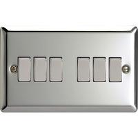 varilight classic 6 gang 2 way rocker switch with metal rockers double ...