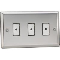 Varilight 3-Gang V-Pro Eclique2 Touch/Remote Control LED Dimmer - Polished Chrome