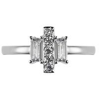 vamp london tre vie ciottolo silver baguette cubic zirconia line ring  ...