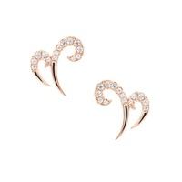 Vamp London Ladies Hidden Mask Rose Gold Plated Double Spike Stud Earrings HME043-RG-C