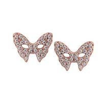 Vamp London Masquerade Rose Gold-Plated Pave Mask Stud Earrings MAE106-RG-C