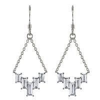 Vamp London Tre Vie Wish Silver Graduated Cubic Zirconia Chandelier Earrings TVE096-SI