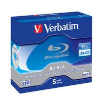 verbatim 6x bd r dual layer 50gb 5 pack jewel case