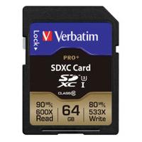 Verbatim Pro+ U3 64GB SDXC Memory Card