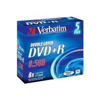 Verbatim 8x DVD+R Dual Layer 8.5GB AZO 5 Pack Slim Case