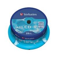 verbatim 52x cd r super azo 700mb 25 pack spindle