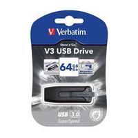 verbatim store n go v3 64gb usb 30 flash drive grey