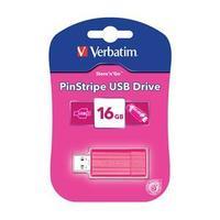 verbatim 16gb store n go pinstripe usb drive hot pink