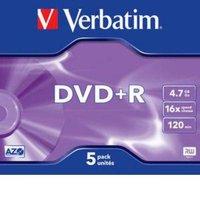 Verbatim 16x DVD+R 4.7GB AZO 5 Pack Jewel Case