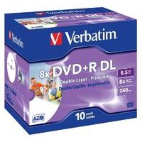 Verbatim 8x DVD+R Dual Layer 8.5GB AZO 10 Pack Jewel Case