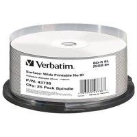 verbatim 6x bd r 25gb inkjet printable 25 pack spindle