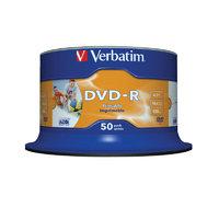 Verbatim 16x DVD-R 4.7GB Wide Inkjet Printable AZO 50 Pack Spindle