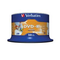 verbatim 16x dvd r 47gb inkjet printable azo 50 pack spindle