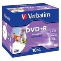 Verbatim 43508 16x Blank DVD+R Inkjet Printable Discs - 10 Pack Jewel Case