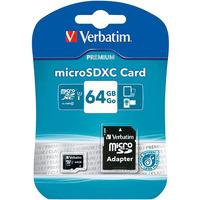 verbatim 44084 microsdxc 64gb class 10 with adaptor