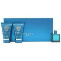 Versace Eros Gift Set 5ml EDT + 25ml Shower Gel + 25ml Aftershave Balm