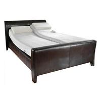 Veronica Pocket Sprung Adjustable Leather Sleigh Bed