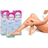 Veet Sensitive Hair Removal Cream Aloe Vera & Vitamin E 100ml - 3 Pack