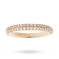 Vera Wang Love 0.38 Carat Total Weight Brilliant Cut 2 Row Diamond Eternity Ring in 18 Carat Yellow Gold - Ring Size O