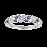 Vera Wang Love Diamond and Sapphire Eternity in 18 Carat White Gold - Ring Size O