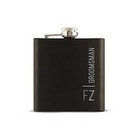 Vertically Personalised Black Hip Flask