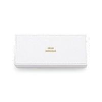 vegan leather jewellery box hello gorgeous emboss white