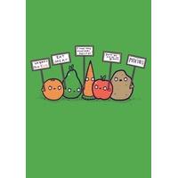veggie protest funny general card wb1015